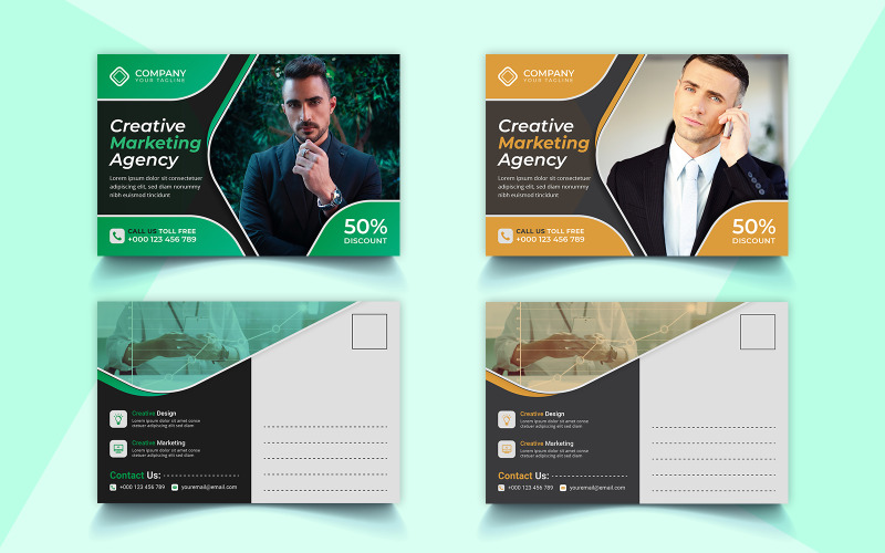 Modèle de carte postale d'entreprise d'identité d'entreprise Conception simple et conception de modèle vectoriel
