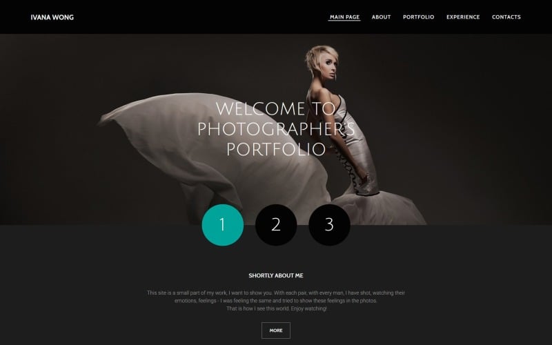 Sitio web para fotógrafos Desarrollado por MotoCMS 3 Website Builder