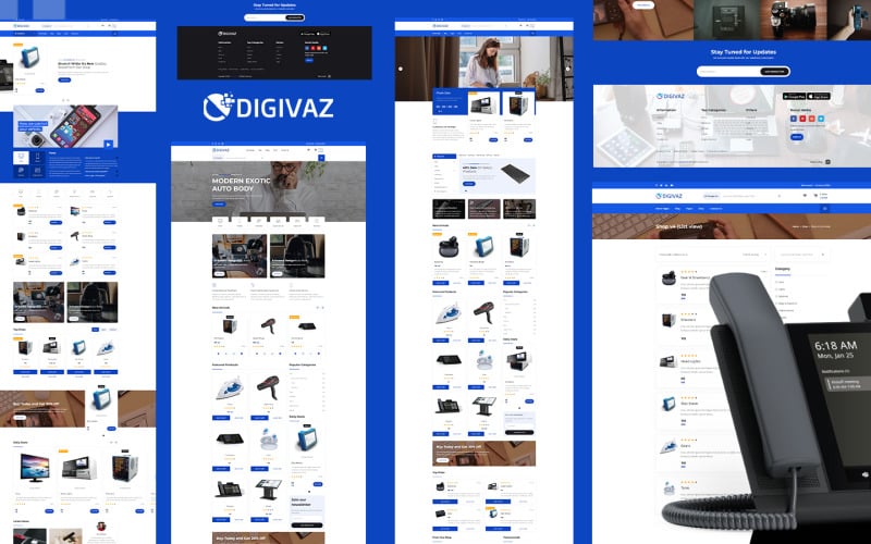 Digivaz Electronics Marketplace 电子商务 HTML5 网站模板