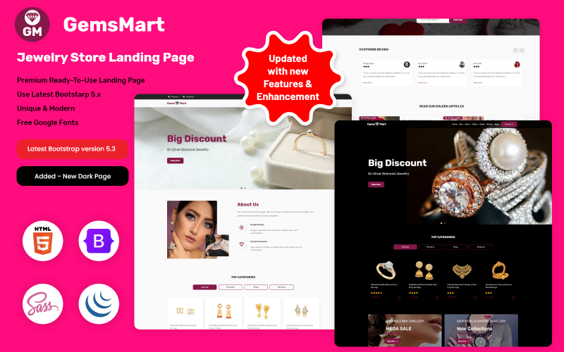 GemsMart - Zielseite für Juweliergeschäfte