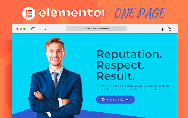 Lawyer Pro Elementor nyitóoldalsablon