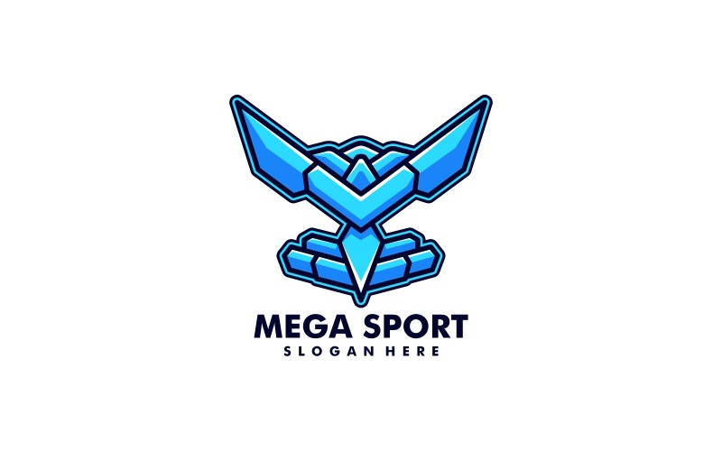 Logotipo de la mascota simple de Mega Sport