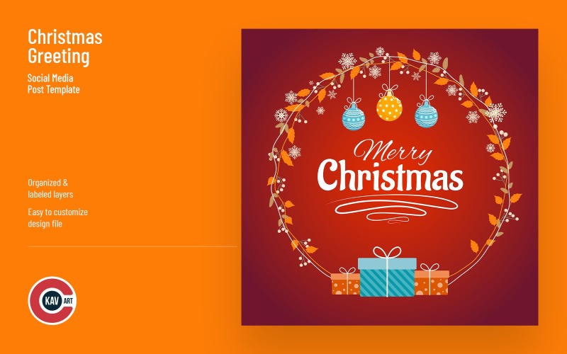 Banner de postagem de saudação festiva de Natal