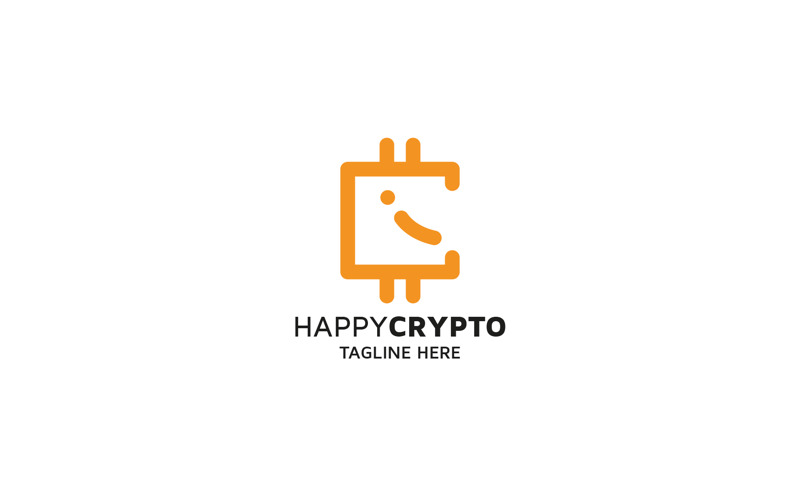 Logotipo de criptografia profissional feliz