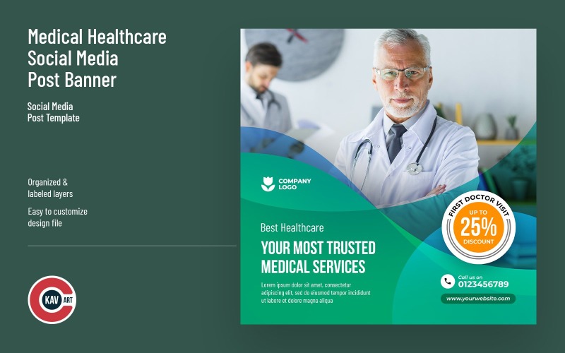 Medical Healthcare Social Media Post Banner