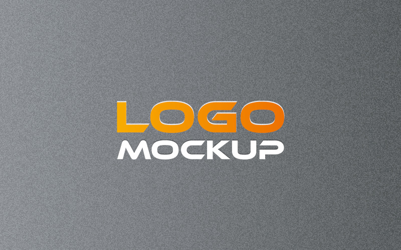 Realistic Logo Mockup In Straight wall Backgrond