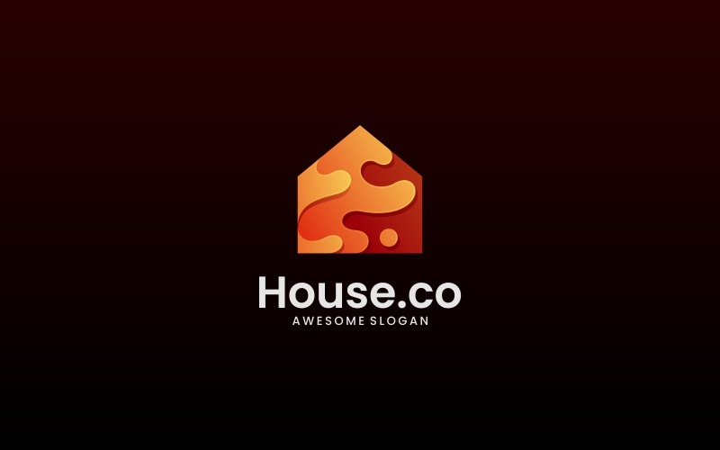 Dom Gradient Logo Szablon