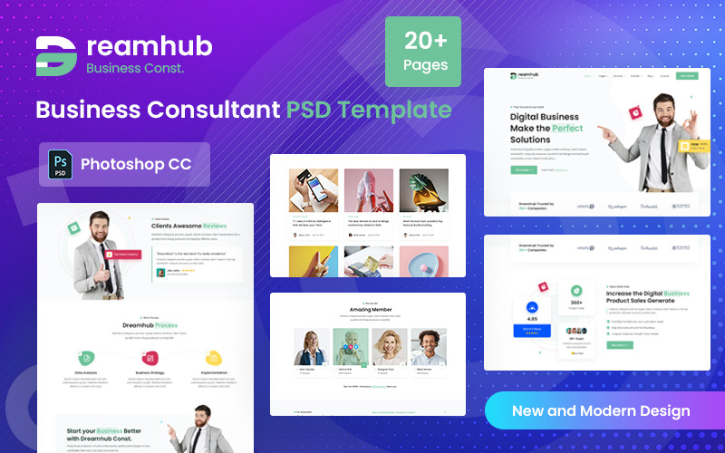 Dreamhub Business Consultant PSD шаблон