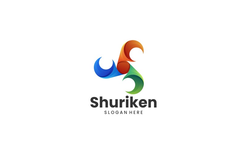Estilo de logotipo colorido degradado Shuriken