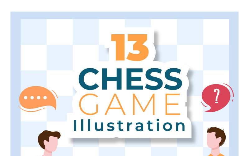 13 Illustration de dessin animé de jeu d'échecs
