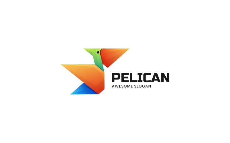 Logo colorato del pellicano di vettore