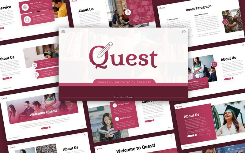 Quest Education Многоцелевой шаблон презентации PowerPoint