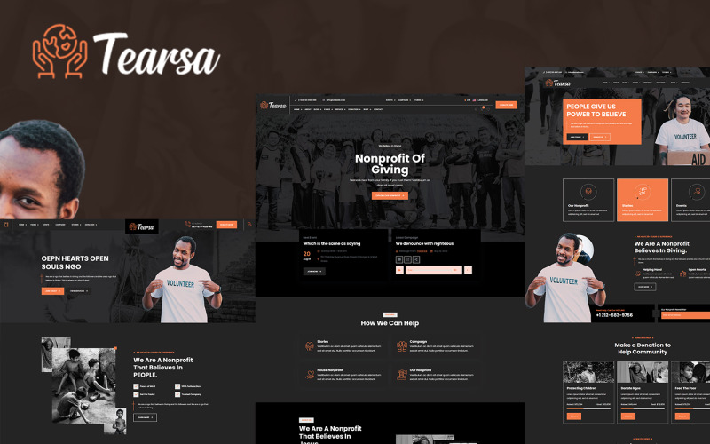 Tearsa Dark NonProfit Charity HTML Template