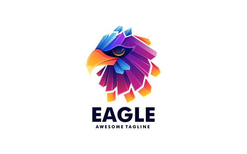 Vector Eagle Gradient Colorful Logo #251278 - TemplateMonster
