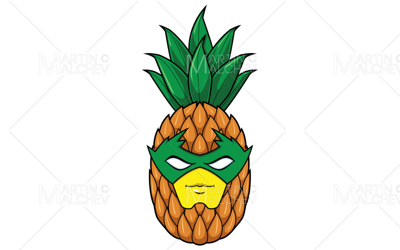Ananas superheld mascotte 2 vectorillustratie