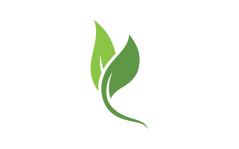 Bladgroen Logo Vector Natuurelementen V17