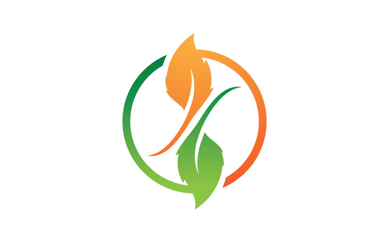 Bladgroen Logo Vector Natuurelementen V9