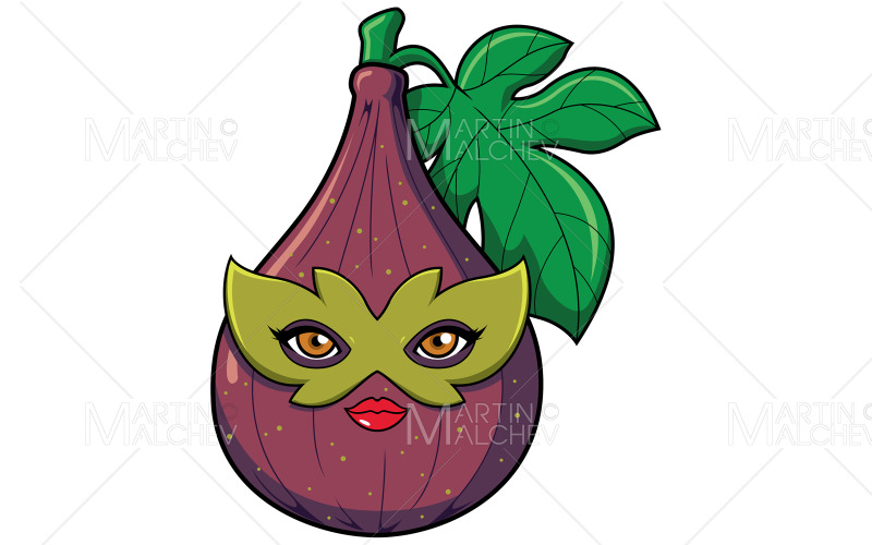 Fig Superhjälte maskot vektorillustration