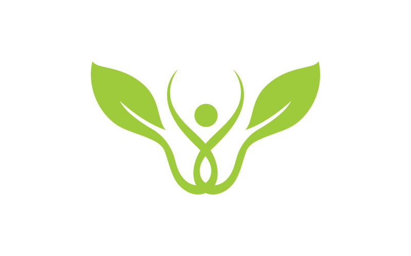 Foglia verde Logo Vector Nature Elements V8
