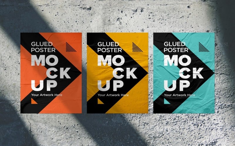 Poster Mockup mit Schattenüberlagerung aus zerknittertem Papier