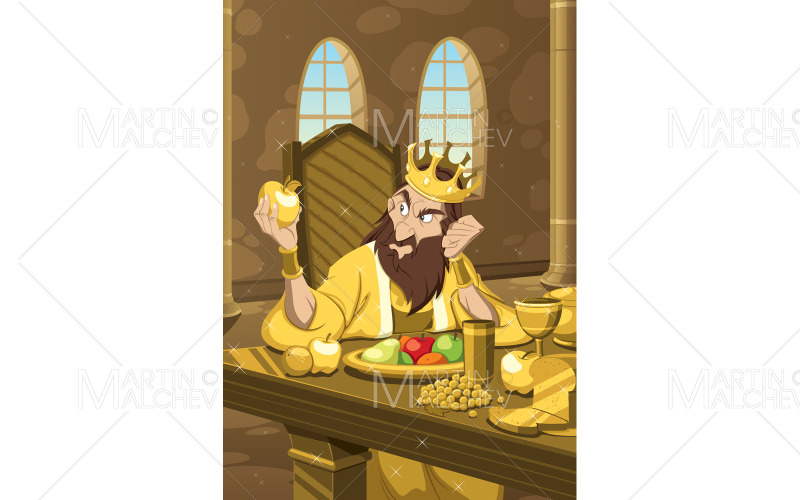Векторная иллюстрация царя Мидаса