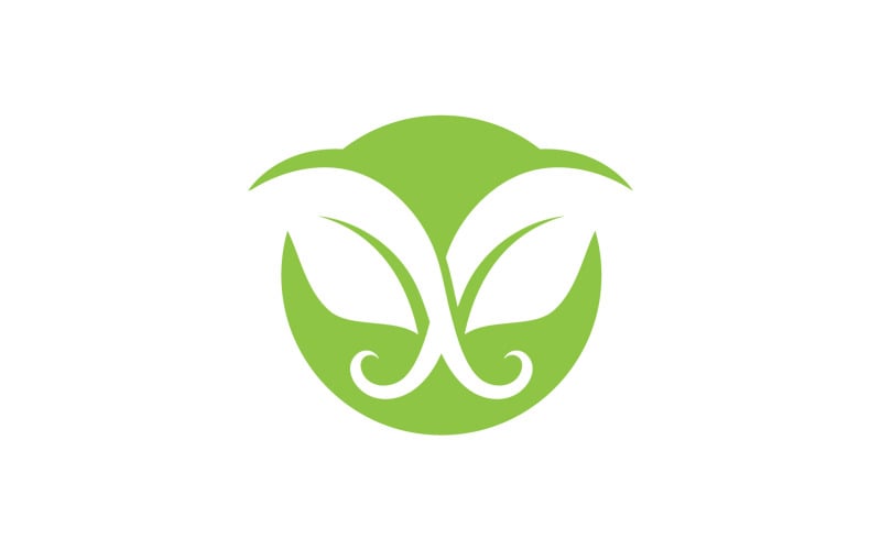 叶绿色标志矢量自然元素 V18