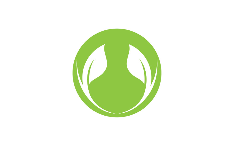 Bladgroen Logo Vector Natuurelementen V32