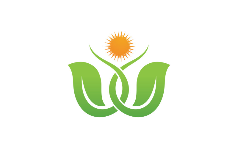 Bladgroen Logo Vector Natuurelementen V40