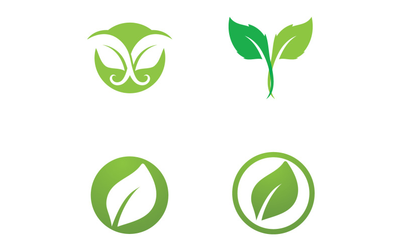 Bladgroen Logo Vector Natuurelementen V49