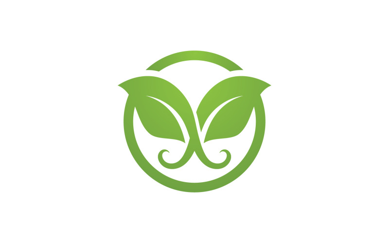 Foglia verde Logo Vector Nature Elements V38