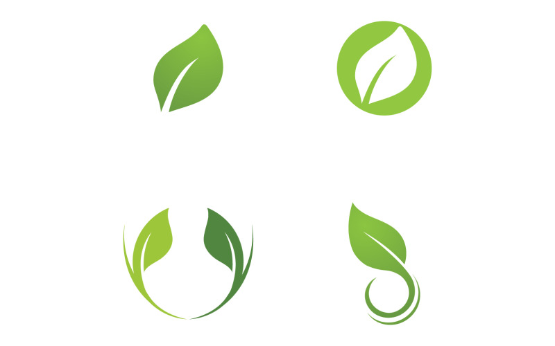 Foglia verde Logo Vector Nature Elements V42