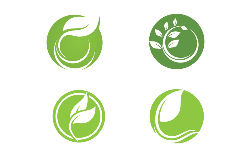 Foglia verde Logo Vector Nature Elements V51