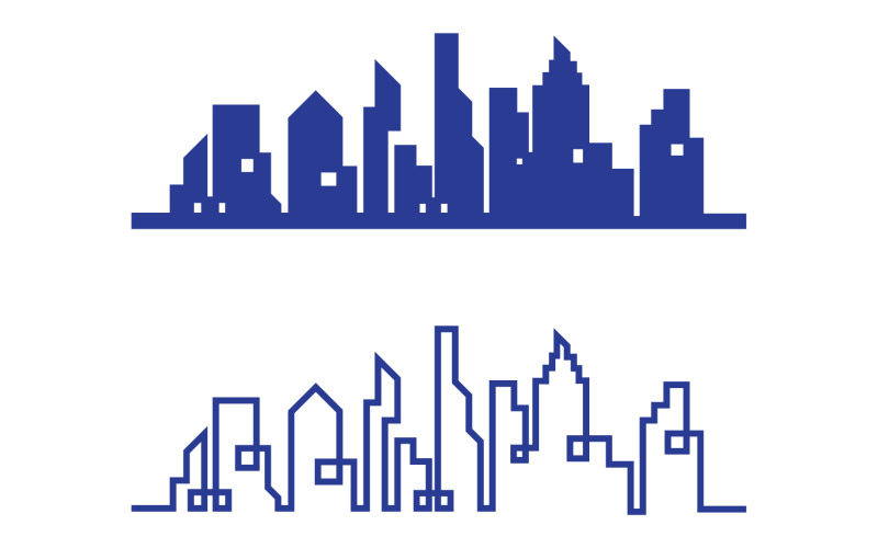 Logo de maison de construction de ville moderne vecteur V7