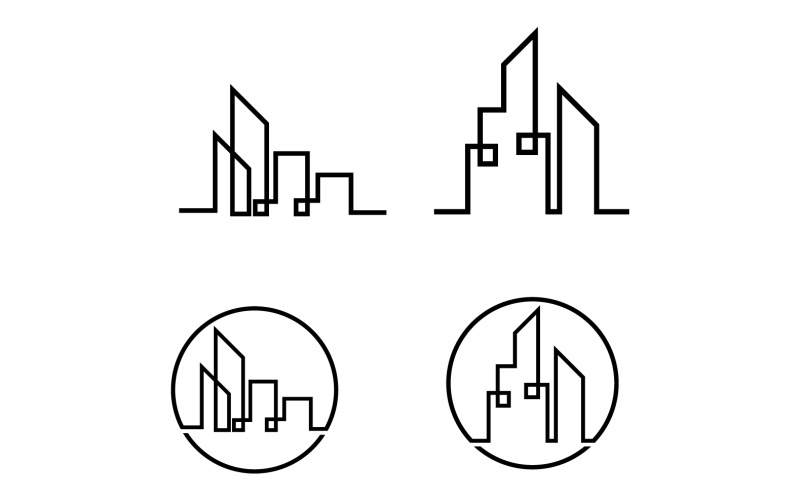 Vector de logotipo de casa de edificio de ciudad moderna V3