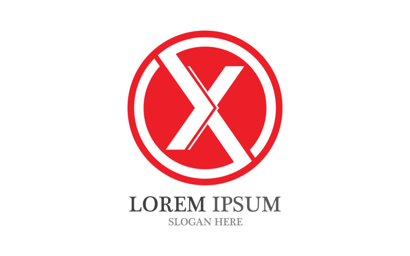X lettera Logo Business Vector Cross V20