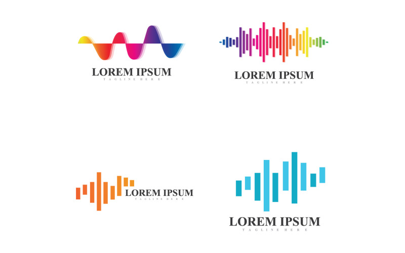 Sound Wave Music Equalizer Logo Vector V39