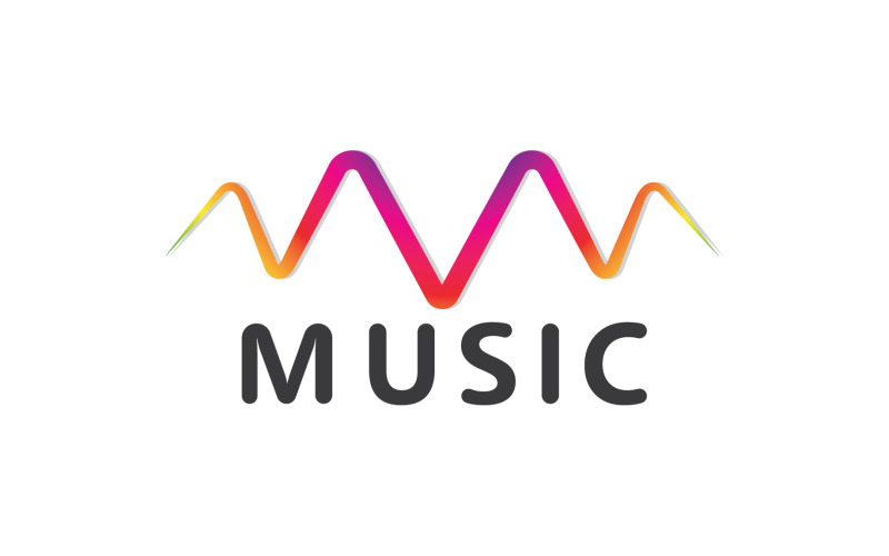 Vecteur de logo d'égaliseur de musique d'onde sonore V14