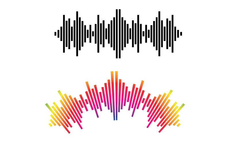Vecteur de logo d'égaliseur de musique d'onde sonore V20