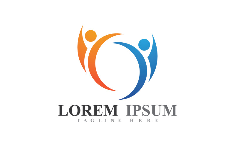Vetor de logotipo de grupo de equipe de pessoas da comunidade v3