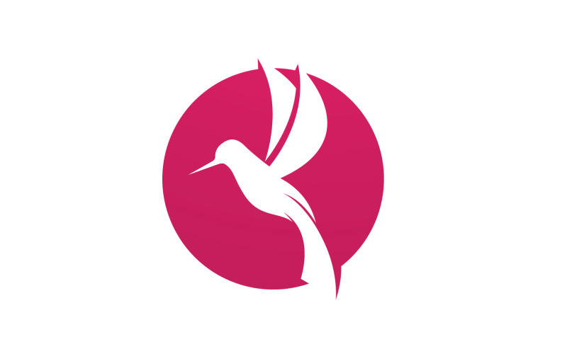 Bummingbird Fly animale Logo Vector V2