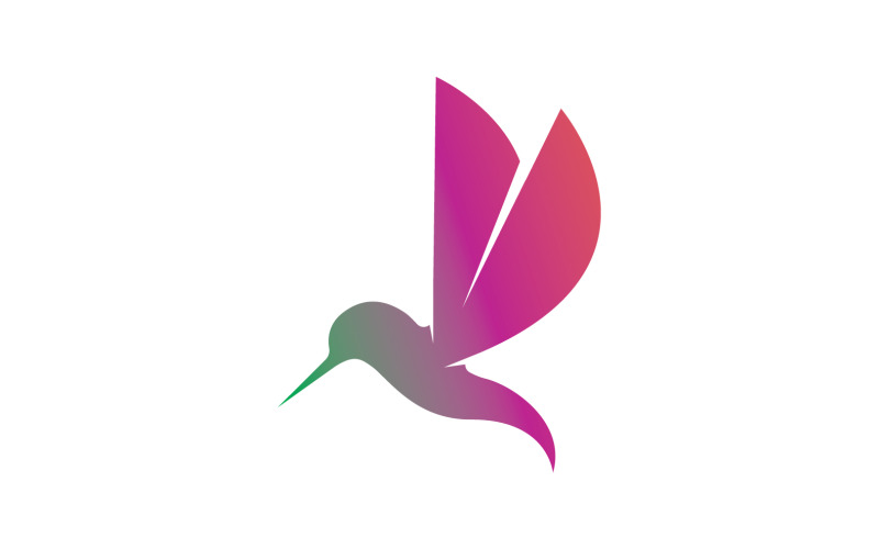 Bummingbird Fly animale Logo Vector V9