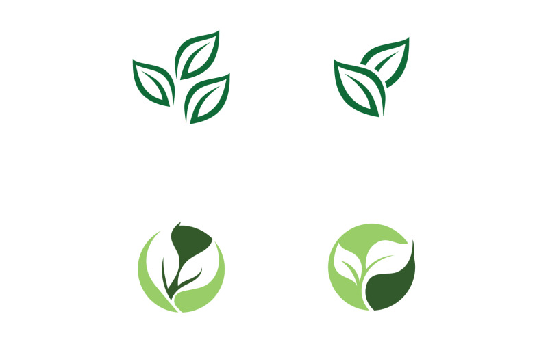 Eco Liść Zielona Energia Logo Wektor V44