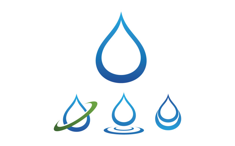 Gota de Água Natureza Logo Vector V8