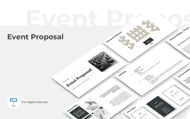 Plantilla de presentación de Keynote para propuesta de evento