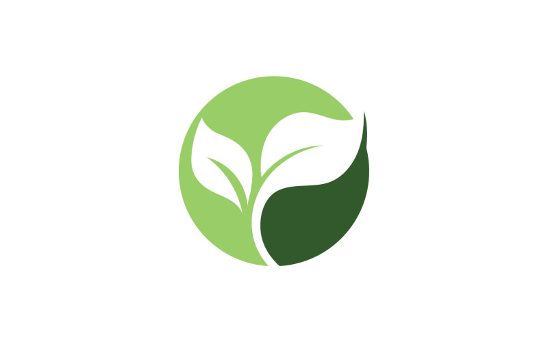 Vecteur de logo d'énergie verte Eco Leaf V30