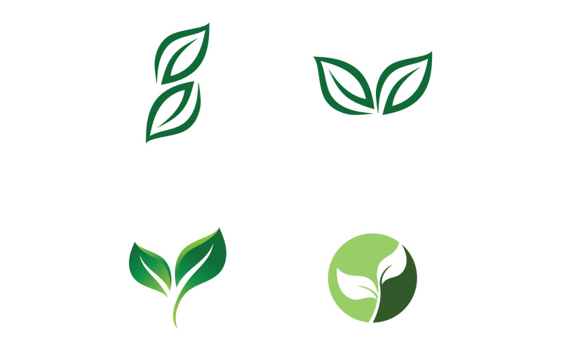 Vecteur de logo d'énergie verte Eco Leaf V41