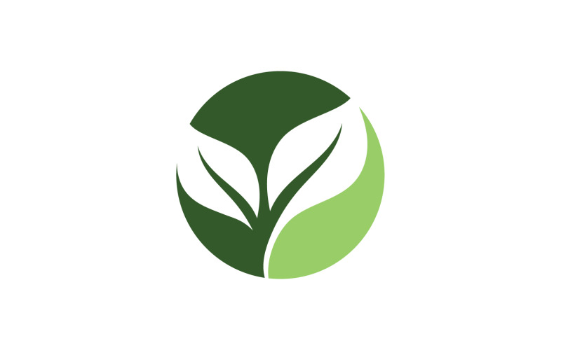 Vector de logotipo de energía verde de hoja ecológica V36