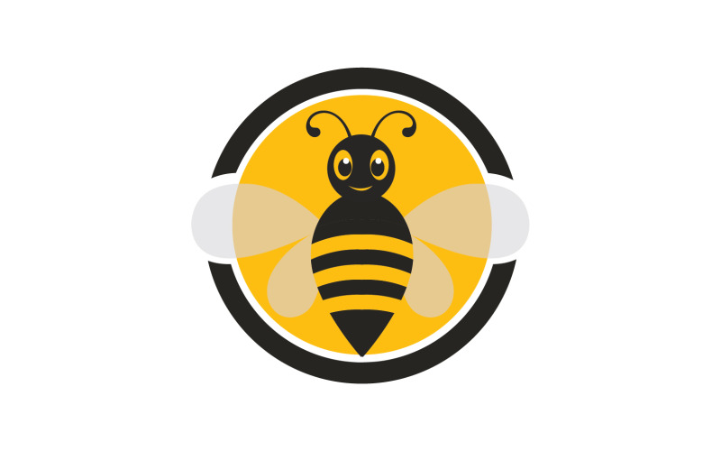 Abeille Honeycomb Logo Animal Vector V13