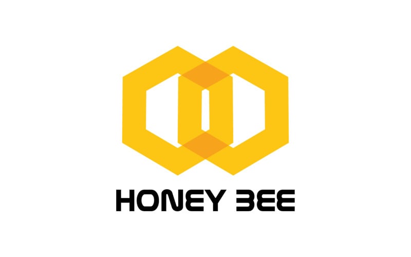 Abeille Honeycomb Logo Animal Vector V16
