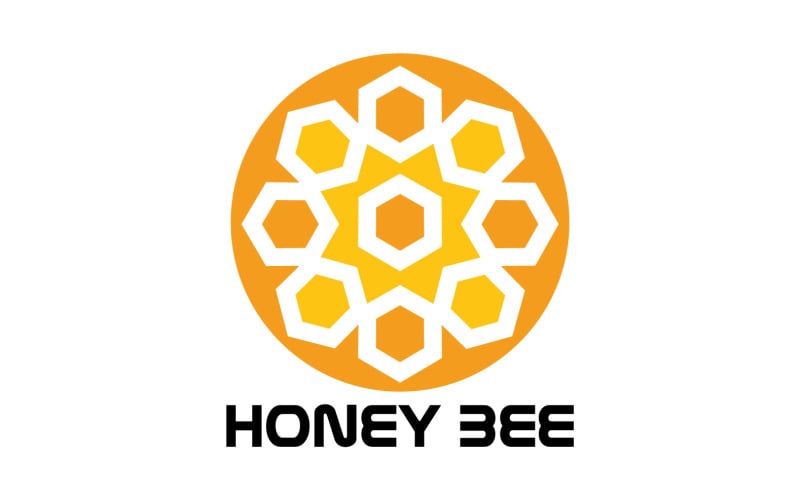Bee Honeycomb Logo Animal Vector V10